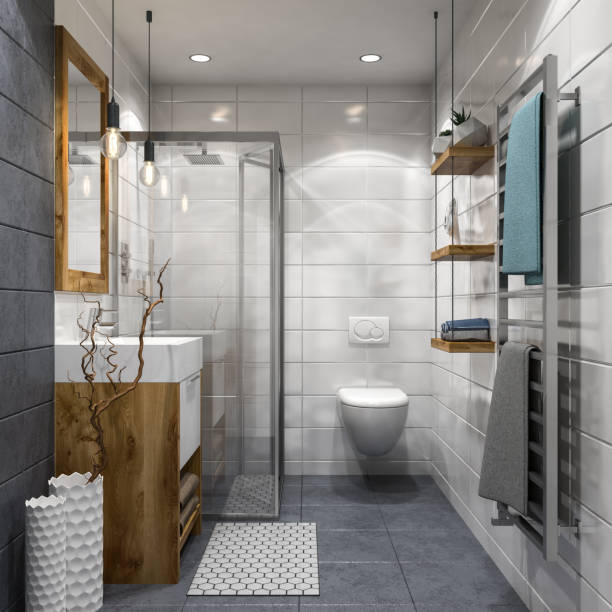 modern bathroom. render image.
