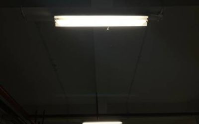 some lights in the basement that turn on at night